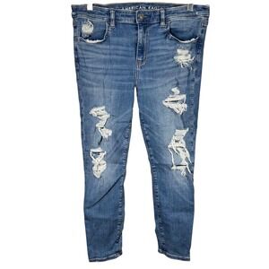 American Eagle Outfitters Women's Size 10 X-Short Ripped Skinny Jeans